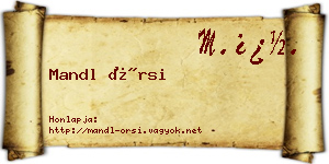 Mandl Örsi névjegykártya